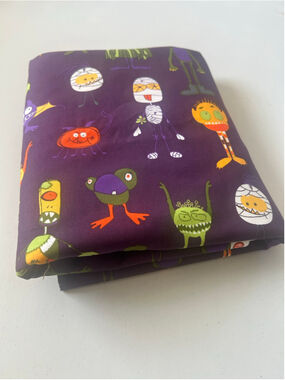Fabric: 3 Yards 20” Purple Cotton Fun Halloween Monster Print
